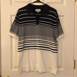Goodfellow Spring Striped Short Sleeve Shirt, Cotton Sweater, Modern Casual M